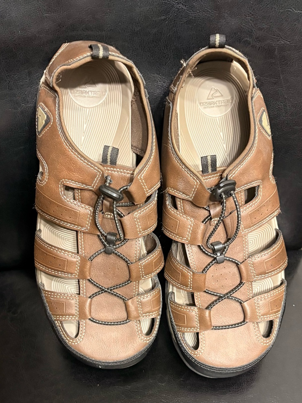 Ozark Trail Men's Closed Toe River Sandals Brown Hiking Outdoor Shoes